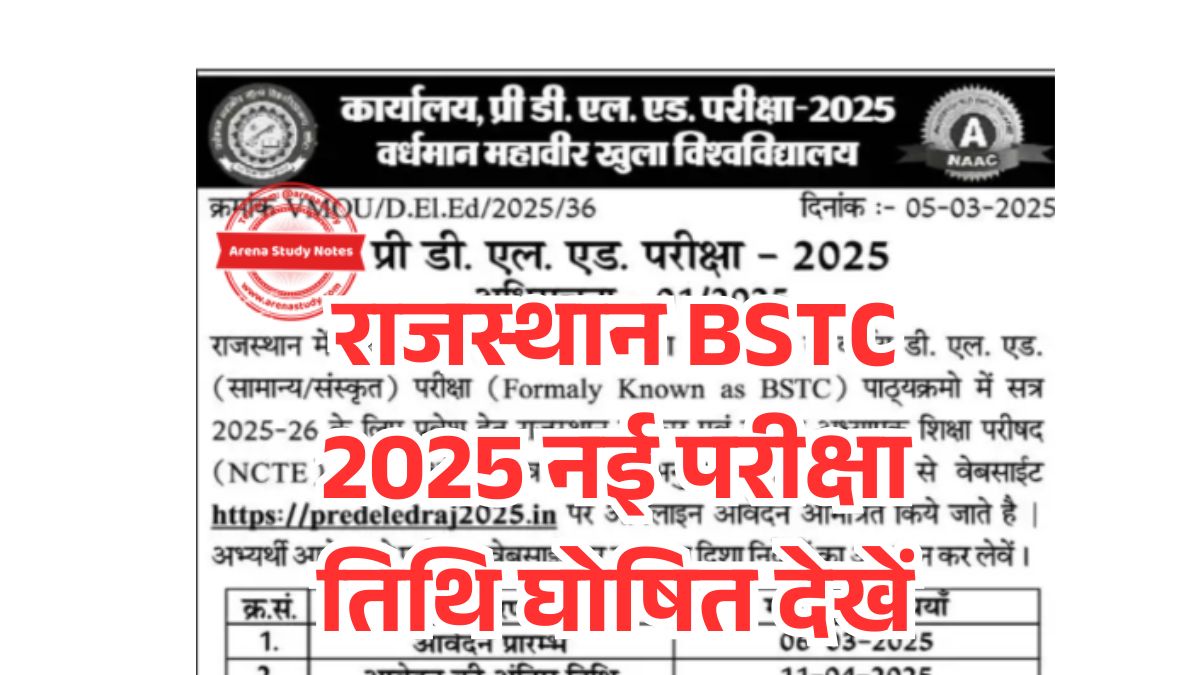 BSTC Exam Date 2025 Rajasthan